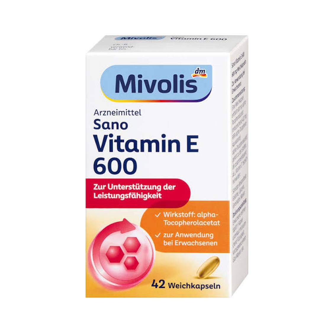 کپسول ویتامین E 600 شرکت میولیس آلمان (42 عددی)
